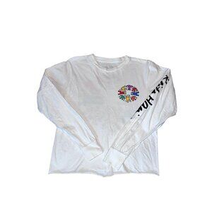 KEITH HARING Long Sleeve Graphic T Shirt Retro Large Street Art Cropped